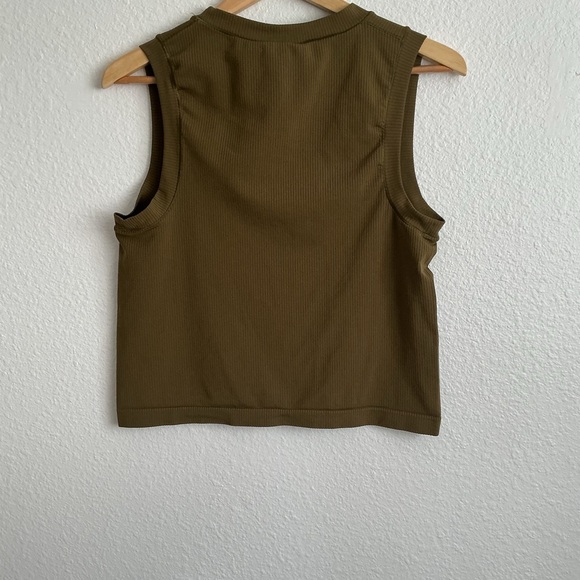 Athleta Olive Ribbed Tank Top - Picture 3 of 3